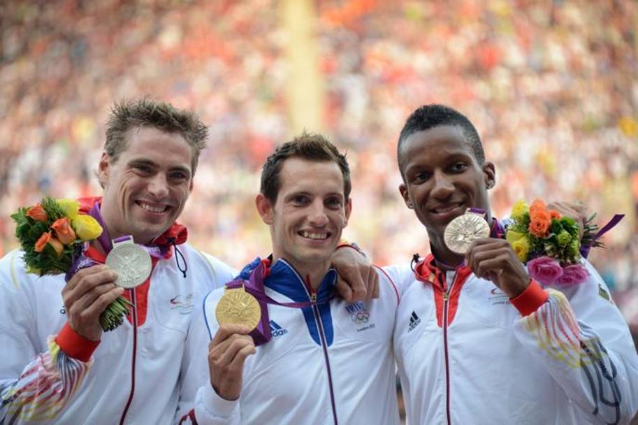 Oro alle Olimpiadi di Londra 2012 davanti ai tedeschi Otto Bjorn (sinistra) e Raphael Holzdeppe. AFP 
